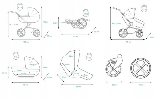 Baby Lux Bambimo 3in1 Kinderwagen Set, Babywanne, Buggy, Auto-Babyschale, Marlux Magnetic
