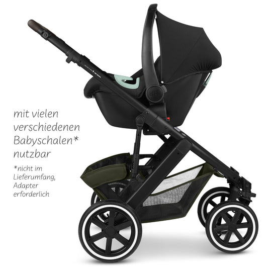 ABC Design Salsa 5 Air Avocado, 2in1 Kombi-Kinderwagen ab Geburt, Luftreifen, Federung, Große Babywanne